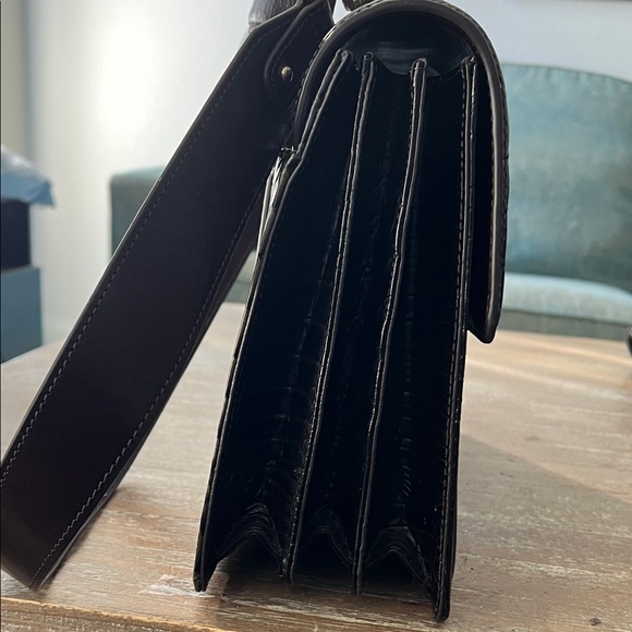 NWT Retired Brahmin Bag.Elegant dark olive green and brown Handbag. - Picture 3 of 9